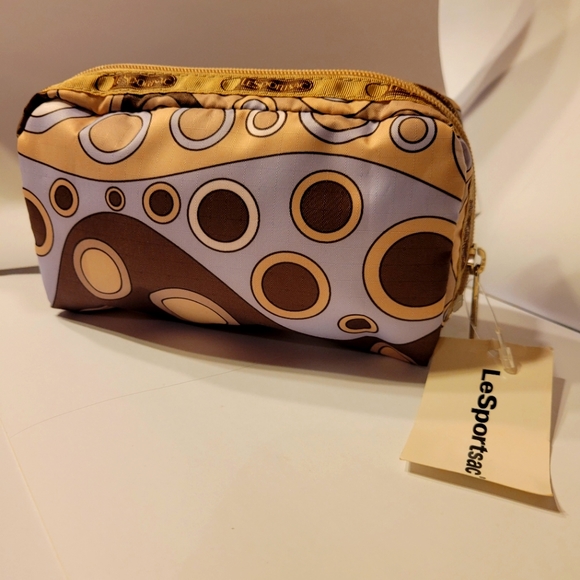 NWT LeSportsac Rectangular cosmetic Caviar taupe case bag - Picture 2 of 11